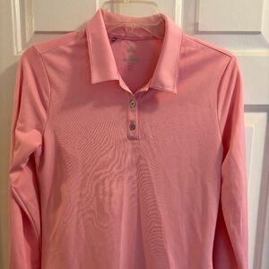 Pink Adidas Golf Long Sleeve Collared Polo M